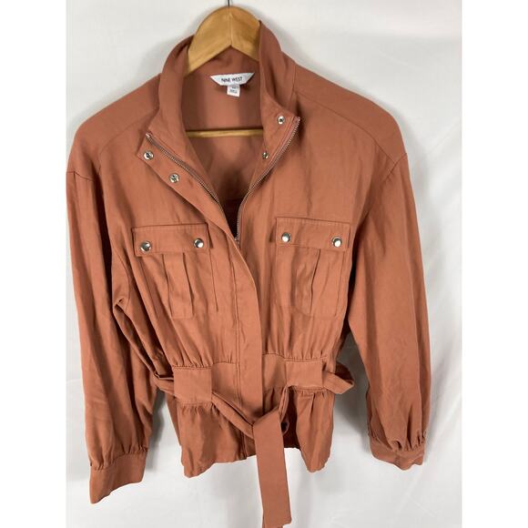 Nine West Cargo Zip Up Jacket in Cinnamon Orange Size medium - Picture 2 of 5